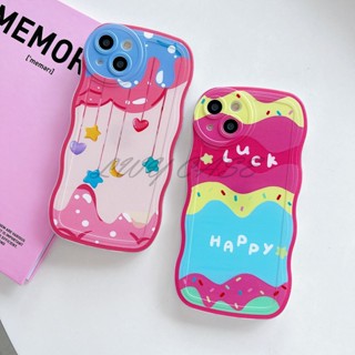 Lwy เคสโทรศัพท์มือถือ ลาย Happy Lucky สีรุ้ง สําหรับ Oppo A17 A12 A12e A3s A5 Ax5 A7 A5s A16 A16s A15 A15s A35 A54 A31 2020 A9 2020 A5 2020 A92 A52 A53 A33 A1k A16K A16e A36 A76 A96 A57 A39 F15 A91 เคส