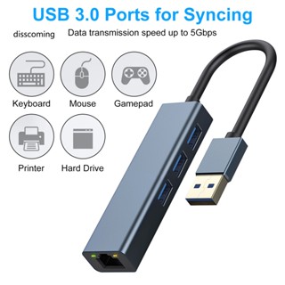 Sl| Superspeed อะแดปเตอร์ฮับเครือข่ายอีเธอร์เน็ต 1000mbps Usb 3.0 Gigabit สําหรับ Windows Mac Os Linux Plug and Play