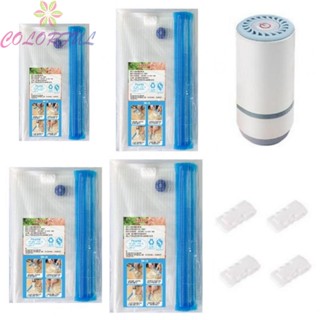 【COLORFUL】Vacuum Bags Electric Food Storage Sealer Bag White+Blue 10.7x4.9cm 20pcs