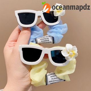 OCEANMAPDZ เครื่องประดับผม ยางรัดผม ผ้าตาข่าย ประดับไข่มุก ขนาดใหญ่ สไตล์เกาหลี สําหรับเด็กผู้หญิง