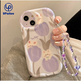 เคสโทรศัพท์มือถือแบบนิ่ม ลายกระต่ายทิวลิป สีม่วง แฟชั่น สําหรับ OPPO A78 A17 A16 A17k A57 A77 A77s A76 A96 A16s A15 A15s A5s A7 A3s A5 A9 2020 A54 A74 A95 A94 A93 A53 A33 2020