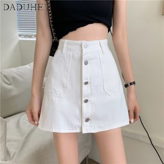 DaDuHey🎈 New Korean Style Ins Multi-breasted Denim Skirt Niche High Waist A- line Skirt Package Hip Skirt