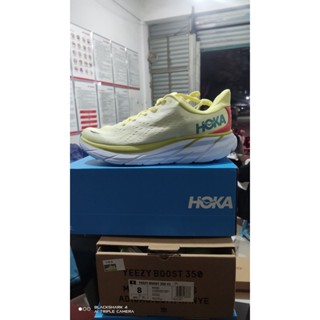 ขายดี รองเท้าผ้าใบ HOKA ONE ONE Clifton 8 ดูดซับแรงกระแทก สีเหลือง สีเทา 2023