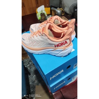 ใหม่ HOKA ONE ONE Clifton 8 Shock Absorption รองเท้าวิ่ง สีชมพู สําหรับผู้หญิง 2023 K1JC