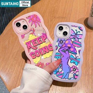 เคสโทรศัพท์มือถือแบบนิ่ม กันกระแทก ลายการ์ตูน Suntaiho ins KEEP GOING สวยงาม สีสดใส แฟชั่น สําหรับ iPhone 11 XR XS Max 7 8 Plus 12 11 Pro Max 13 Pro Max IP 14 Pro Max