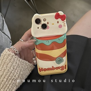 เคสโทรศัพท์มือถือ ซิลิโคน กันกระแทก ลายการ์ตูนแมวเบอร์เกอร์ สําหรับ Iphone 14promax 13 12 11 14pro 13pro 14