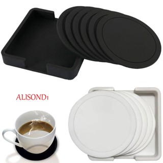 ALISOND1 แผ่นรองแก้วกาแฟ ทรงกลม กันลื่น สําหรับตกแต่งบ้าน 7 ชิ้น ต่อชุด