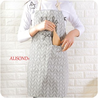 ALISOND1 ผ้ากันเปื้อน ผ้าฝ้าย และผ้าลินิน ลายทาง สําหรับเชฟเบเกอรี่ ใช้ในครัวเรือน