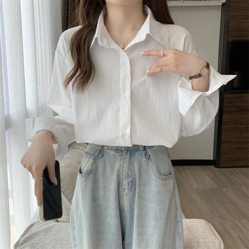 LuneGrace.W233เสื้อเชิ้ดแขนยาวสีขาว สไตล์วินเทค รูปที่ 6