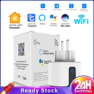 ❥❥ ซ็อกเก็ตอัจฉริยะ Eu 16a / 20a Ac100-240v Wifi ปลั๊กอัจฉริยะปลั๊กไฟ Alexa Google Home การควบคุมด้วยเสียงสำหรับแอป Smart Life