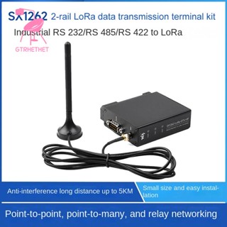 Waveshare SX1262-LoRa-DTU-HF 850-930MHz รางไกด์รางส่งข้อมูล LoRa DTU RS232 RS485 RS422 เป็น LoRa สีดํา สําหรับ Sub GHz HF