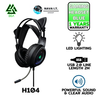 COINSคืน15%⚡FB9JMZV6⚡ EGA H104 หูฟังเกมมิ่ง LITE GAMING HEADSET (สีดำ) - รับประกันสินค้า 1 ปี