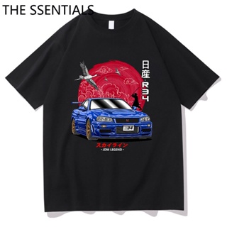 เสื้อยืด พิมพ์ลาย Initial D T Harajuku Aesthetic Jdm Legend Car Nissan Skyline R34 สไตล์คลาสสิก