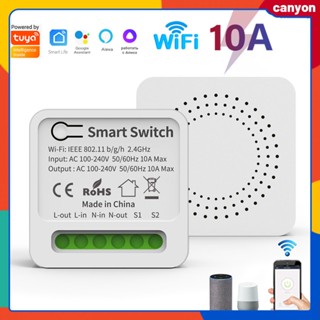 Tuya Wifi Mini Smart Switch รองรับ 2-way Control Timer สวิตช์ไร้สาย Smart Speaker Voice Control ใช้งานร่วมกับ Alexa, google Home และ Yandex Alice canyon