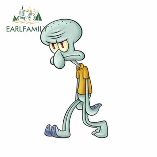 Earlfamily สติกเกอร์ ลาย Angry Walking Squidward 3D ขนาด 13 ซม. x 7.5 ซม. สําหรับติดตกแต่งรถยนต์ รถตู้