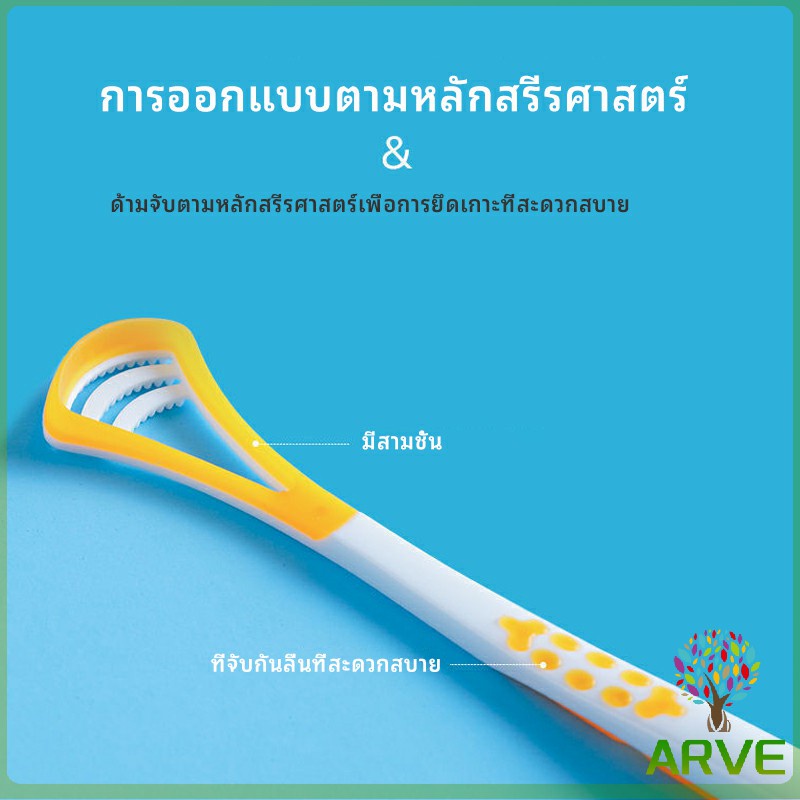ที่ขูดลิ้น ป้องกันกลิ่นปาก  ซิลิโคนทำความสะอาดลิ้น การดูแลช่องปาก tongue cleaning tool - รูปที่ 3