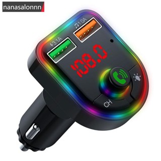 Nanasn| ชุดตัวรับส่งสัญญาณเสียงสเตอริโอบลูทูธ FM เครื่องเล่น Mp3 หน้าจอ LED P6 แฮนด์ฟรี สําหรับรถยนต์ C5R8