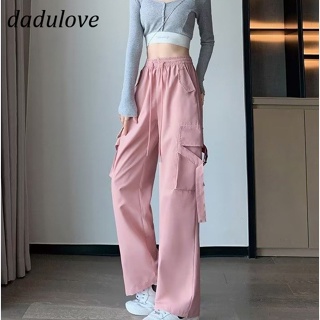 DaDulove💕 New American Ins High Street Multi-pocket Overalls Niche High Waist Wide Leg Pants Large Size Trousers