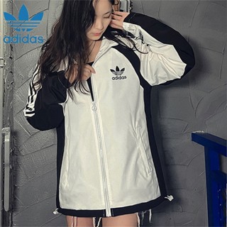 Adidas เสื้อแจ็กเก็ตกันลม มีฮู้ด สไตล์ดั้งเดิม สําหรับเล่นกีฬากลางแจ้ง