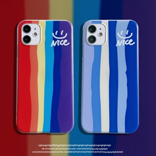 เคสโทรศัพท์มือถือแบบนิ่ม TPU ใส กันกระแทก ลายสายรุ้ง สีแดง ฟ้า สําหรับ Samsung Galaxy M53 M33 M23 M51 M52 A20 A30 A51 A71 A70 A70S A20S A21S A11 A31 A12 M12 A03S A02 M02