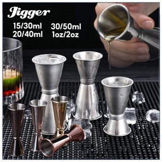 【COD】Jigger จิกเกอร์ (สแตนเลส 304) ถ้วยตวง 15-50ML จิกเกอร์ตวงสเเตนเลส แก้วตวงน้ำเชื่อม