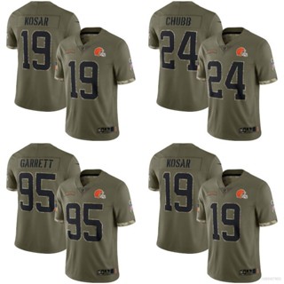 Yp2 NFL เสื้อยืดลําลอง แขนสั้น พิมพ์ลายฟุตบอล Cleveland Browns Jersey Kosar Garrett Chubb สําหรับผู้ชาย เหมาะกับการเล่นกีฬา PY2