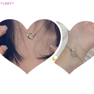 Luckybabys&gt; สร้อยคอโซ่ จี้รูปเรขาคณิต ประดับเพทาย ทรงกลม สไตล์พังก์ เครื่องประดับ สําหรับคู่รัก