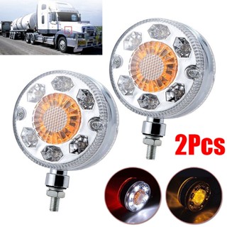 Tl อะไหล่ไฟเลี้ยวรถบรรทุก LED 24 ดวง ABS สีขาว สีเหลืองอําพัน DC 12-24V ทนทาน 2 ชิ้น