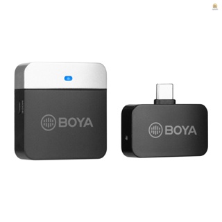 Boya BY-M1LV-U เครื่องส่งสัญญาณระบบไมโครโฟนไร้สาย 2.4GHz และตัวรับสัญญาณไมโครโฟนบันทึกเสียง ขนาดเล็ก พร้อมพอร์ต Type-C แบบเปลี่ยน สําหรับสมาร์ทโฟน แท็บเล็ต บันทึกเสียง Vlog ถ่ายทอดสด V