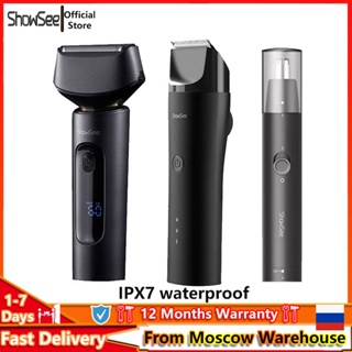 Showsee เครื่องโกนหนวดไฟฟ้าดิจิทัล แบบพกพา 8500 rpm IPX7 กันน้ํา