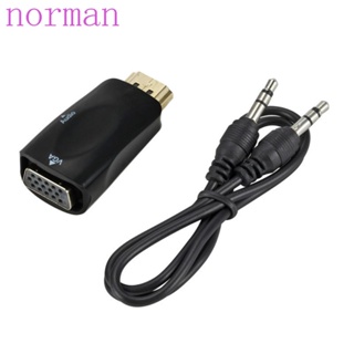 Norman อะแดปเตอร์แปลงสายเคเบิ้ล HDMI ตัวผู้ VGA เป็น VGA ตัวเมีย ปลั๊กแอนด์เพลย์ HD 1080P HDMI สําหรับแล็ปท็อป