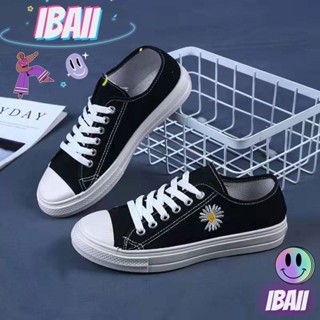 IBAII.  รองเท้าผ้าใบนักเรียน สไตล์เกาหลี รองเท้าผ้าใบส้นแบนเดซี่