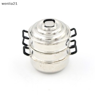 [wenlia21] หม้อนึ่งโลหะ 3 ชั้น 1:12 สําหรับตกแต่งบ้านตุ๊กตา