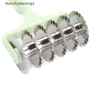 [NutriliteMelting1] ลูกกลิ้งสเตนเลส ยืดหยุ่น สําหรับตัดแบ่งแป้งพิซซ่า พาสต้า