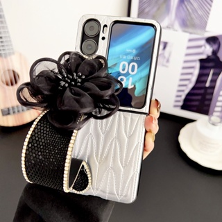 เคสโทรศัพท์มือถือหนังแกะ ฝาพับ ลายดอกไม้ 3D พร้อมสายคล้องมือ สําหรับ OPPO Find N2 Flip 5G CPH243 N2flip Findn2flip