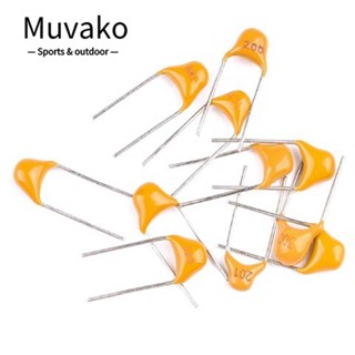 Muvako ตัวเก็บประจุหินเดี่ยว 473 104 154 224 100 47 150 220nf 0.1 0.15 0.22uf 10 รูปแบบ สีเหลือง 50V MLCC 50 ชิ้น