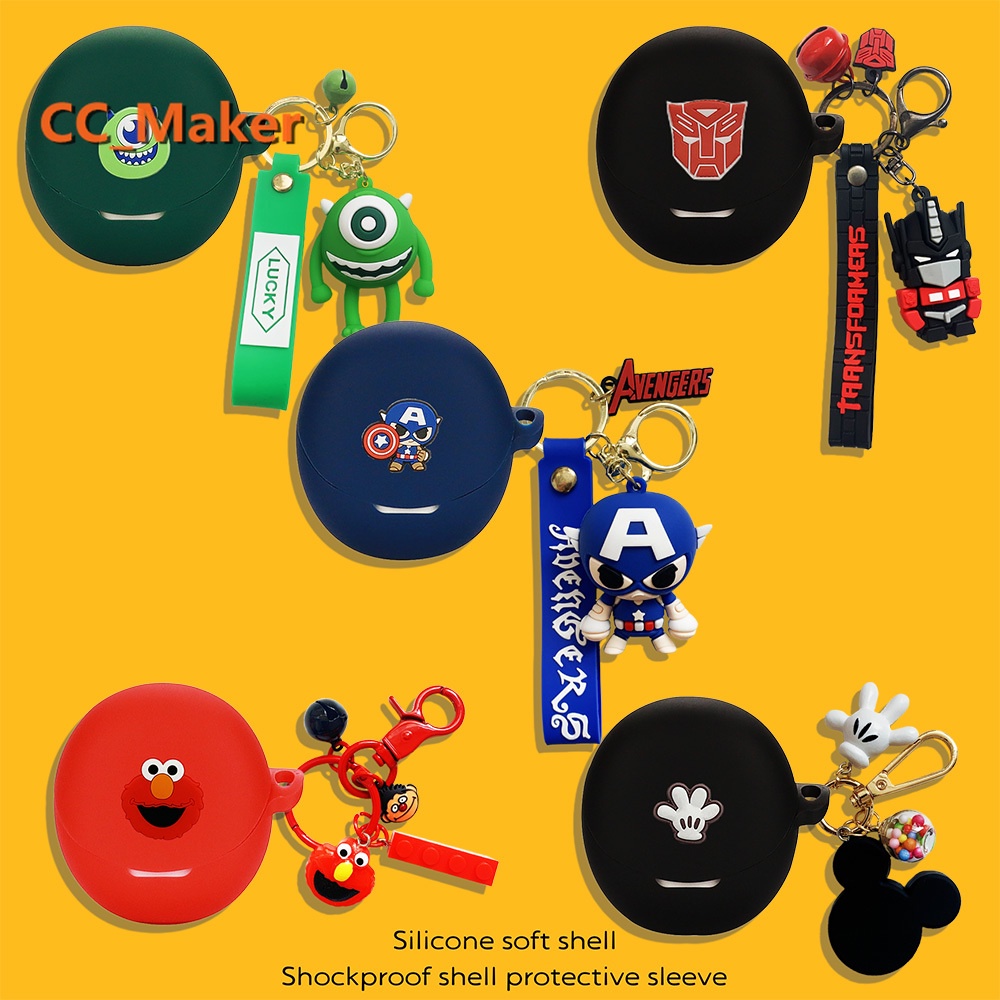 For OPPO Enco Air3 Case Cartoon Sesame Street Pokémon Pikachu Keychain Pendant OPPO Enco Air3 Silicone Soft Case Shockproof Case Protective Case Cartoon Transformers OPPO Enco Air2 Pro / Enco Buds2 Cover