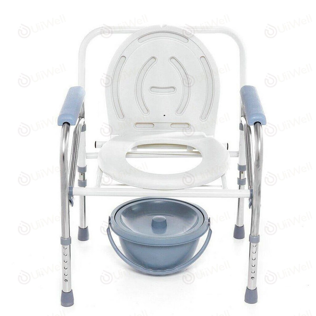 เก้าอี้นั่งถ่าย อาบน้ำ อลูมิเนียม 2 IN 1 เก้าอี้นั่งถ่าย ผู้สูงอายุ พับได้ ปรับความสูงได้ โครงอลูมิเนียมอัลลอยด์ แสตนเลส