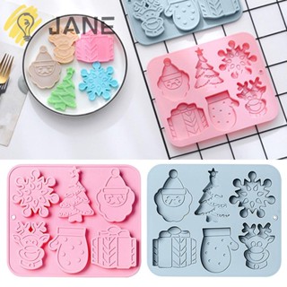 Jane แม่พิมพ์ซิลิโคน ลายซานตาคลอส 6 ช่อง สําหรับตกแต่งเค้ก ช็อคโกแลต เบเกอรี่