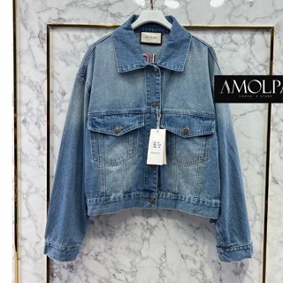 ♥ เช็คสินค้าก่อนสั่ง JACKET  DENIM แจ็คเก็ต เสื้อยีนส์ ปั้มกระดุมทุกเม็ด อะไหล่ปั้ม ปักหมี น่ารักมาก กุชชี่