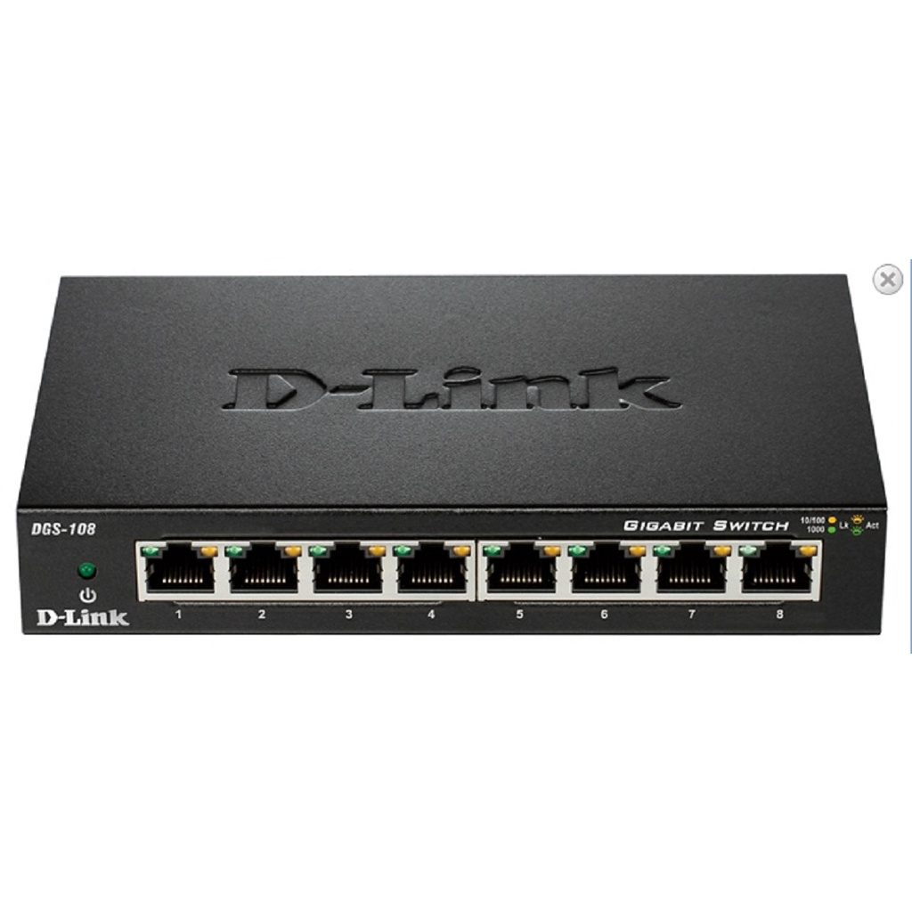 สวิตช์ DLink 8P 1Gigabit ของแท้ (DGS-108GL ตัวเรือนเหล็ก)