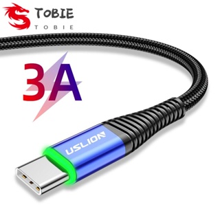 Tobie สายเคเบิล USB Type C LED 3A 3A 0.5 ม. 1 ม. 2 ม. ชาร์จเร็ว