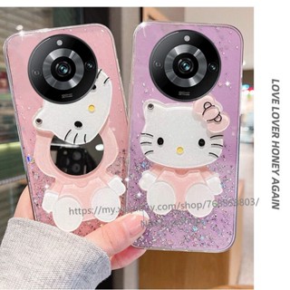 เคสโทรศัพท์มือถือ แบบใส ลาย Hello Kitty แต่งกลิตเตอร์ดาว อเนกประสงค์ สําหรับ Realme11 Pro Realme 11 Pro + Plus 5G 2023 Realme 11 Pro+ 5G