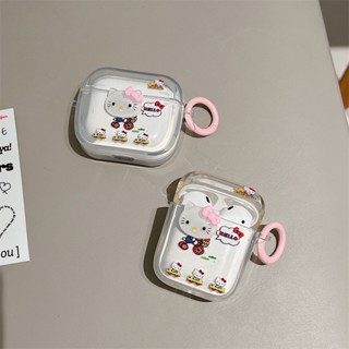 เคสหูฟังบลูทูธ แบบใส ลายคิตตี้ สําหรับ AirPods Pro2 Airpod Pro 1 2 3 AirPods Pro 2