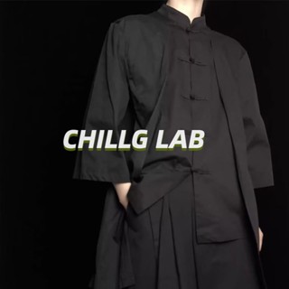 Tang suit Yohji Yamamoto นักรบสีดำเสื้อแจ็คเก็ตผ้าม่านระดับไฮเอนด์สไตล์ญี่ปุ่น Kendo ใหม่สไตล์จีนสไตล์แห่งชาติ Zhongshan