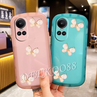 เคสโทรศัพท์มือถือนิ่ม กันตก ลายผีเสื้อน่ารัก 3D สําหรับ OPPO Reno10Pro+ Reno10 Pro Plus Pro+ 5G 4G Reno 10 10Pro