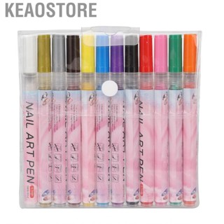 Keaostore Nail Graffiti Pen  12 Colors DIY Right Size Quick Dry Art Pens for Flower Pattern