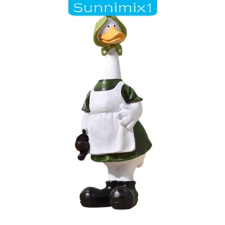 [Sunnimix1] รูปปั้นเรซิ่น รูปการ์ตูนเป็ด สําหรับตกแต่งสวน ตู้เสื้อผ้า