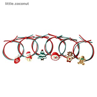 [little.coconut] ยางรัดผม แบบยืดหยุ่น ลายการ์ตูนคริสต์มาส กวางน่ารัก อุปกรณ์เสริม สําหรับเด็กผู้หญิง