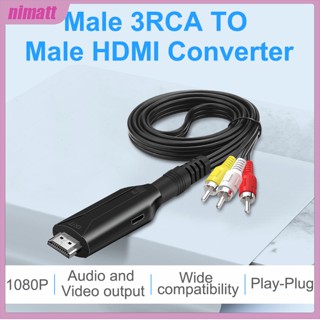 Ni Av To Hdmi- สายอะแดปเตอร์แปลงวิดีโอ 1080p 720p สําหรับ Pc To Tv Set-top Box Three-color Male Rca Line